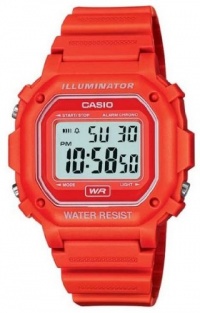 Casio F108WH Water Resistant Digital Red Resin Strap Watch