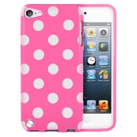 MiniSuit Polka Dot Soft Rubberized Case Cover for iPod Touch 5 (Pink Rose)