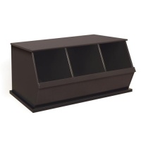 Badger Basket Three Bin Storage Cubby, Espresso