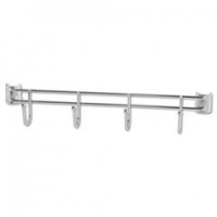 Alera SW59HB418SR Hook Bars For Wire Shelving, 4 Hooks, 18 in. Deep, Silver, 2 Bars/Pack