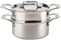 All-Clad Brushed Stainless D5 3-Quart Casserole with Lid and Steamer