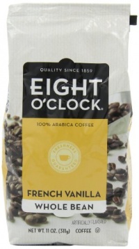 Eight O'Clock Coffee, French Vanilla Whole Bean, 11-Ounce Bags (Pack of 4)