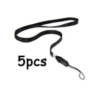 COSMOS 5 pcs Black Long Neck Strap Band Lanyard (36 inch full round length)For Camera Cell phone ipod mp3 mp4 PSP Wiimote ID card badge and other Electronic Devices + Cosmos cable tie