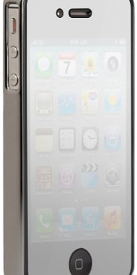 Case-Mate Barely There Slim Case for iPhone 4 / 4S with Mirror Screen Protector - Chrome/Black