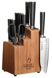 Ginsu 7112 Chikara 12-Piece Stainless Steel Cutlery Set with Bamboo Block