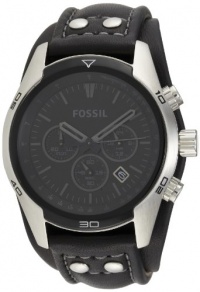 Fossil Men's CH2586 Sports Chronograph Leather Cuff Black Dial Watch