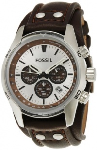 Fossil Men's CH2565 Cuff Chronograph Tan Leather Watch