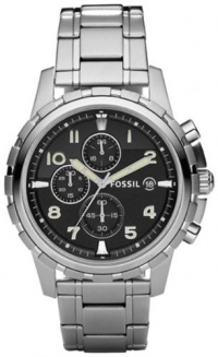 Fossil Men's FS4542 Stainless Steel Bracelet Black Analog Dial Chronograph Watch