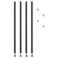 Alera SW59PO36BL Stackable Posts For Wire Shelving, 36 High, Black, 4/Pack