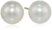 14k Yellow Gold Freshwater Cultured Pearl Stud Earrings (8-8.5mm)