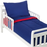 American Baby Company 100% Cotton Percale 4-piece Toddler Bed Set, Red/Royal