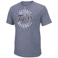 MLB Majestic Detroit Tigers The Big Time Fashion Tri-Blend T-Shirt - Navy Blue