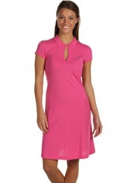 Lacoste Women's Short Sleeve Pique Dress Rose Pink, Size 6- EF1704