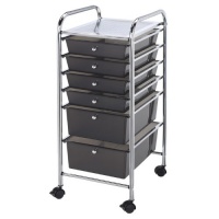 Blue Hills Studio Storage Cart with 6 Drawers 13-Inch by 32-Inch by 15-1/2-Inch, Smoke