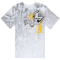 Metal Mulisha - Boys Half Tone T-Shirt, Size: Large, Color: Optic White