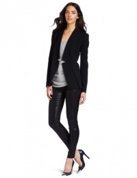 Halston Heritage Women's Relaxed Blazer Notch Lapel, Black, 0