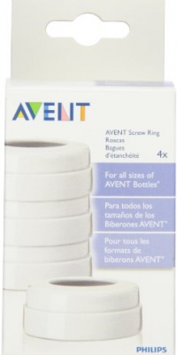 Philips AVENT BPA Free Classic Bottle Screw Rings, 4-Pack