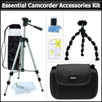 Essential Accessory Kit For Canon VIXIA HF R52, HF R50, HF R500, HF R200 HF G10 HF M40 HF M400 HF M41 HF R20 HF R21 HF M52 HF M50 HF M500 HF R32 HF R30 HF R300 Canon Vixia Mini Includes 50 Tripod + Compact Hard Shell Case + 7 Flexible Tripod + More