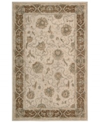 Elaborately beautiful, this mist rug from Nourison's Heritage Hall collection displays stunning detail in a traditional floral motif. Hard twist wool yarns are specially dyed to achieve a vintage patina, resulting in a look that's timelessly elegant.