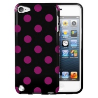 MiniSuit Polka Dot Soft Rubberized Case Cover for iPod Touch 5 (Purple)