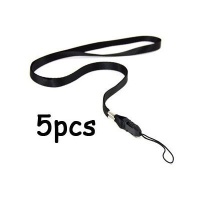 5 pcs Black Neck Strap Band Lanyard For USB Flash/Pen Drives, Cell phone, mp3, mp4 and other Lightweight (under 50 grams) Electronic Devices