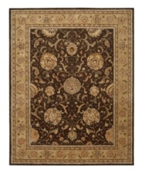 A graceful achievement in symmetry and style, this splendid area rug exemplifies the fine detail and precision handcraftsmanship of the Nourison 2000 collection. Featuring a myriad of delicate vinery and exquisite blossom medallions, this stylish piece lends warm color and perfection softness to any room in your home.