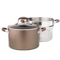 Anolon Advanced Bronze Hard Anodized Nonstick 7-Quart Covered Stockpot and Stainless Steel Steamer/Pasta Insert