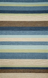 Liora Manne Ravella Stripe Rug, 7-Feet 6-Inch by 9-Feet 6-Inch, Denim