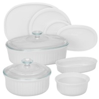 CorningWare 6022156 French 10-Piece Bakeware Set, White