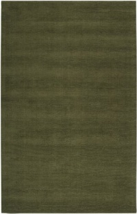 Area Rug 6x9 Rectangle Solid/Striped Dark Green Color - Surya Mystique Rug from RugPal