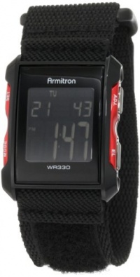 Armitron Men's 408210RED Black and Red Accented Chronograph Digital Sport Watch