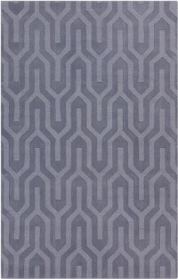 Area Rug 3x5 Rectangle Solid/Striped Lavender Gray Color - Surya Mystique Rug from RugPal - FREE Shipping