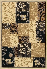 Area Rug 2x12 Runner Transitional Ivory-Black Color - Karastan Sierra Mar Collection