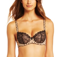 b.tempt'd by Wacoal Women's Lace Parisienne Push Up Bra, Au natural/Night Dot, 36C