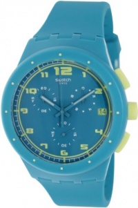 Swatch Originals Acid Drop Chronograph Turquoise Silicone Mens Watch SUSL400