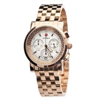 Michele Women's MWW01C000059 Rose Gold Tone Stainless Steel Analog Watch with White Dial