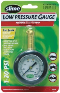 Slime 20096 Low Pressure Dial Tire Gauge 1-20 PSI