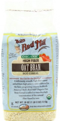 Bob's Red Mill Organic Oat Bran Hot Cereal, 18-Ounce Bags (Pack of 4)