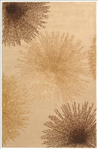 Safavieh Soho Collection Explosions Handmade Beige New Zealand Wool Area Rug, 6-Feet by 9-Feet