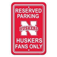 NCAA Nebraska Cornhuskers 12-by-18 inch Plastic Parking Sign