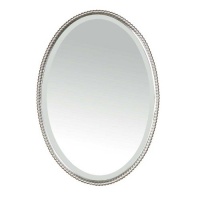 Uttermost 01102 B Sherise - Oval Mirror, Brushed Nickel Finish