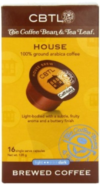 CBTL House Brew Coffee Capsules By The Coffee Bean & Tea Leaf, 16-Count Box