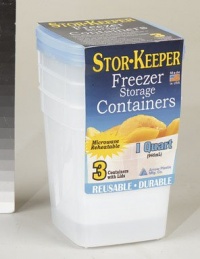 Arrow Plastic 1-Quart Freezer Containers, 3-Pack