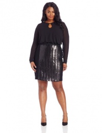 DKNYC Women's Plus-Size Long Sleeve Dress