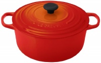 Le Creuset Signature Enameled Cast-Iron 7-1/4-Quart Round French Oven, Flame