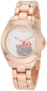 Hello Kitty by Kimora Lee Simmons Women's H3WL1033ROSE   Rose Alloy Case And Glitter Face Watch