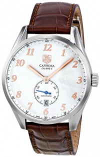 TAG Heuer Men's WAS2112.FC6181 Carrera Silver Dial Brown Leather Strap Watch