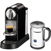 Nespresso D110 Citiz Black Espresso Maker with Aeroccino Milk Frother