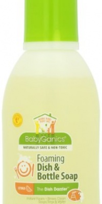 BabyGanics Dish Dazzler Foaming Dish & Bottle Soap, Citrus, 18.6-Fluid Ounce Bottles (Pack of 2)