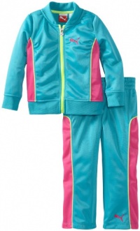 Puma - Kids Girls 2-6X Toddler Tricot Track Jacket And Pant Set, Bluebird, 4T